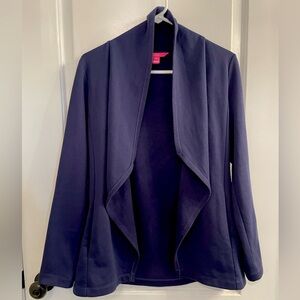 Lilly Pulitzer Galia Fleece Wrap In True Navy Cardigan Small